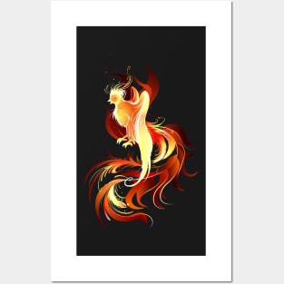 Fiery Bird ( Fire Phoenix ) Posters and Art